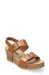 Mephisto Lissandra Platform Wedge Sandal In Hazelnut Croco Leather