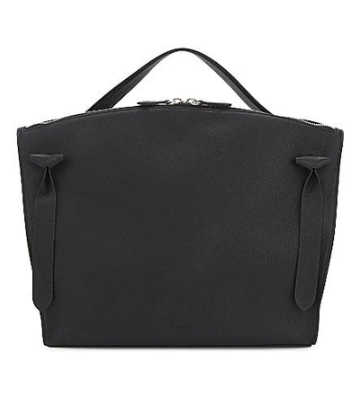 Jil Sander Hill Medium Leather Handbag In Black