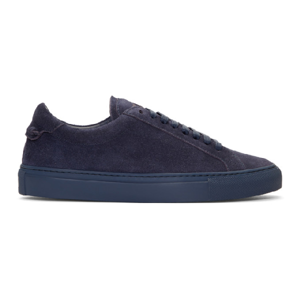 Givenchy Tonal Suede Urban Tie Knot Sneakers In Blue. In Navy | ModeSens