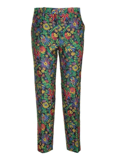 3.1 Phillip Lim / フィリップ リム Woman Floral-jacquard Tapered Pants Multicolor In Blu