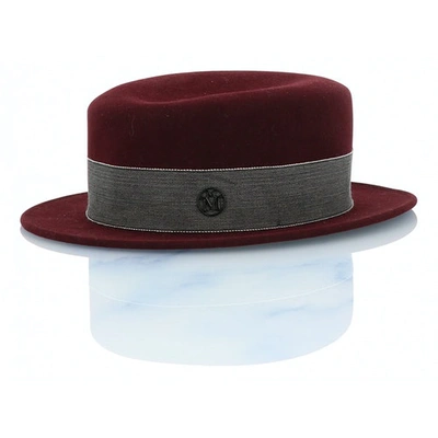 Pre-owned Maison Michel Wool Hat In Burgundy