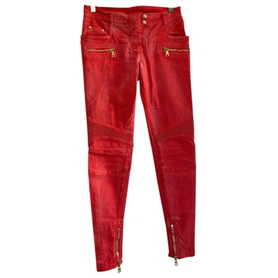 Pre-owned Balmain Large Pants In Red