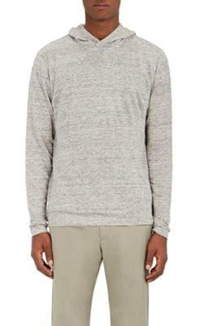 Theory Men's Colton Linen Hoodie In Grey,light Grey