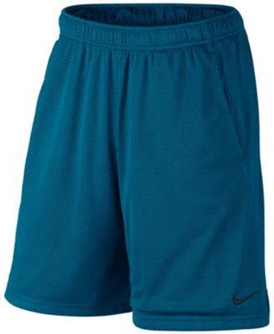 Nike Men's 9" Dri-fit Mesh Training Shorts In Indigo Blue