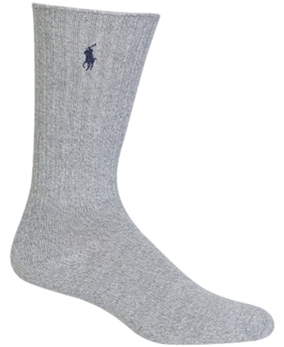 Polo Ralph Lauren Ribbed Crew Socks In Grey Heather