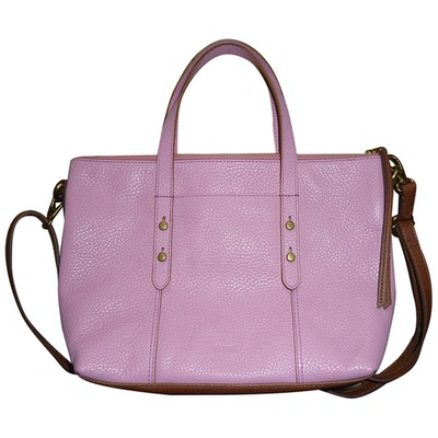 Pre-owned Fossil Leather Crossbody Bag In Pink