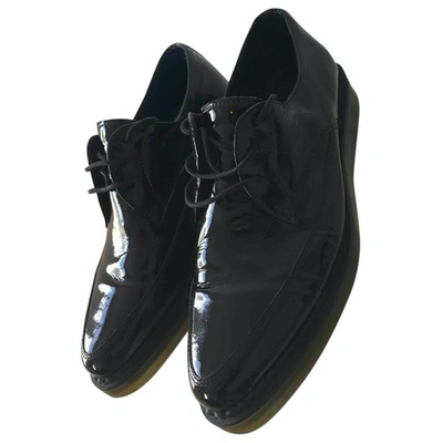 Pre-owned Diesel Patent Leather Lace Ups In Black
