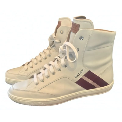 Pre-owned Bally Leather High Trainers In Beige