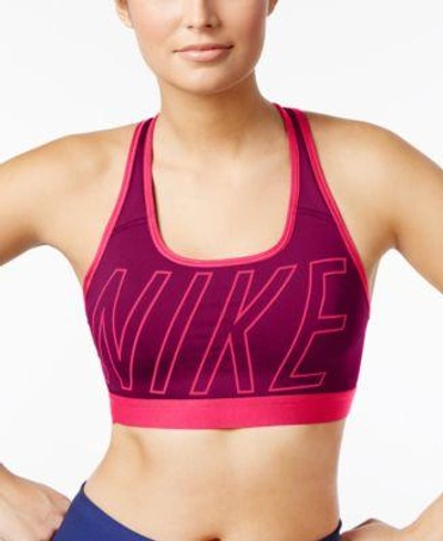 Nike Pro Medium-support V-back Sports Bra In Sport Fuschia/racer Pink