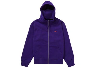 Pre-owned Supreme  Small Box Facemask Zip Up Hooded Sweatshirt Purple
