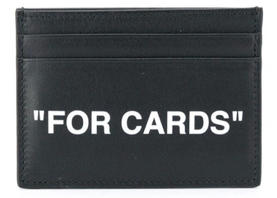 Pre-owned Off-white  Quote Card Holder (4 Card Slot) "for Cards" Black