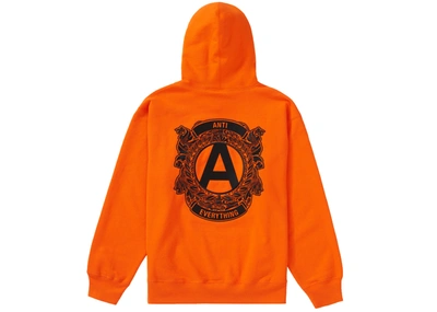 Pre-owned Supreme  Anti Hooded Sweatshirt Orange