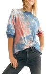 Free People Be Free Tie Dye Oversize Long Sleeve T-shirt In Cotton Candy