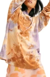 Free People Be Free Tie Dye Oversize Long Sleeve T-shirt In Lilac Woods