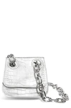 House Of Want We Are Original Vegan Leather Shoulder Bag In Silver Croco
