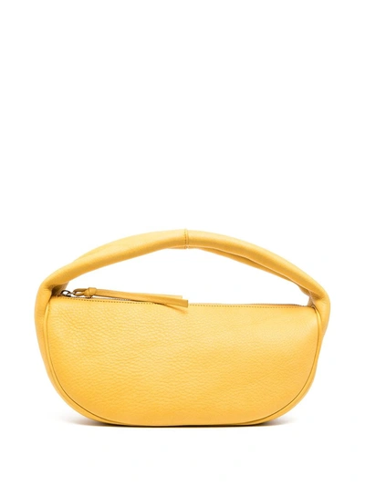 By Far Zip-up Leather Tote Bag In Yellow