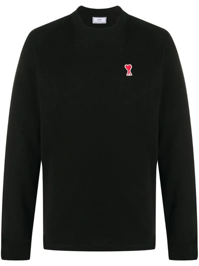 Ami Alexandre Mattiussi Logo Patch Sweatshirt In Black