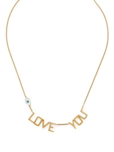 Wouters & Hendrix Love You Necklace In Gold