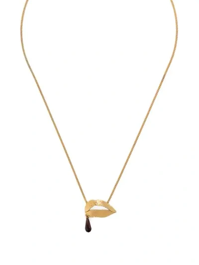 Wouters & Hendrix Lips Motif Necklace In Gold