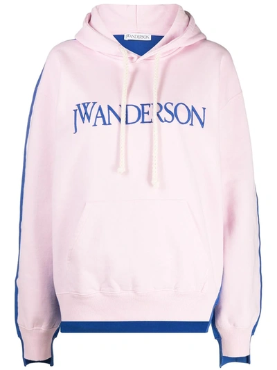 Jw Anderson J.w. Anderson Cotton Hooded Sweatshirt In Pink
