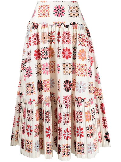 La Doublej Balletto Midi A-line Skirt In Neutrals