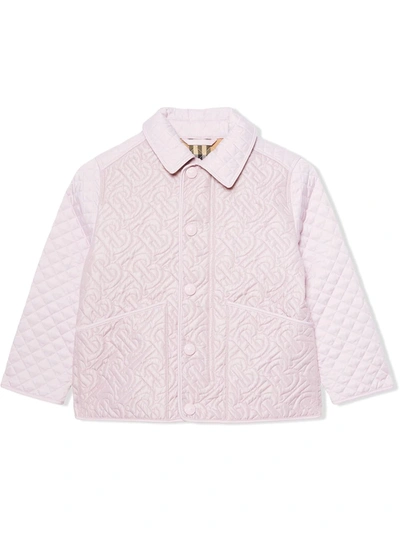 Burberry Kids Tb Monogram Quilted Jacket (3-12 Years) In Pink