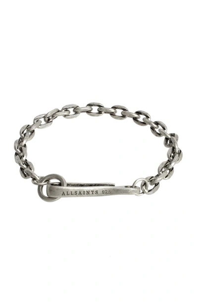 Allsaints Sterling Silver Chunky Link Bracelet In Warm Silver