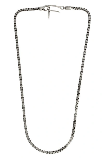 Allsaints Sterling Silver Box Chain Necklace, 18 In Warm Silver