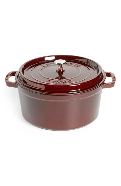 Staub Medium 7 Quart Round Enameled Cast Iron Cocotte In Grenadine