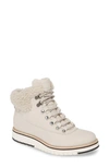 Cole Haan Grandexpløre Genuine Shearling Trim Waterproof Hiker Boot In Pumice Stone Nubuck