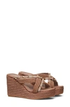 Valentino Garavani Women's Square Toe Pyramid Studded Espadrille Wedge Sandals In Poudre