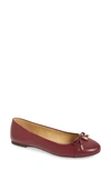 Michael Michael Kors Melody Cap Toe Flat In Dark Berry Leather