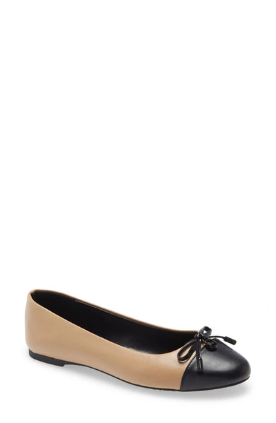 Michael Michael Kors Melody Cap Toe Flat In Toffee Leather