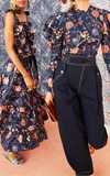 Ulla Johnson Sigrid Floral Cotton Midi Skirt In Blue