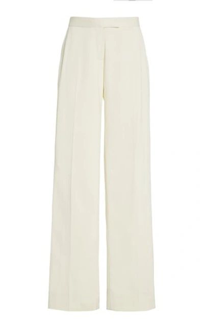 Marina Moscone Women's Crepe Relaxed Straight-leg Trousers In White