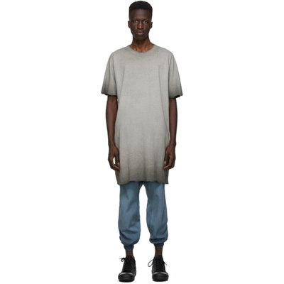 Boris Bidjan Saberi Grey Resin-dyed T-shirt In Faded Dark