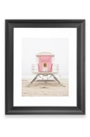 Deny Designs Pink Tower Art Print In Black Frame- 18x24