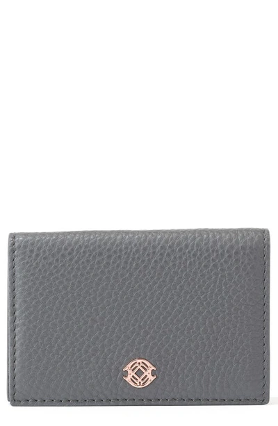 Dagne Dover Accordion Leather Card Case In Graphite