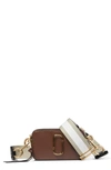 Marc Jacobs The Snapshot Leather Crossbody Bag In Classic Brown Multi