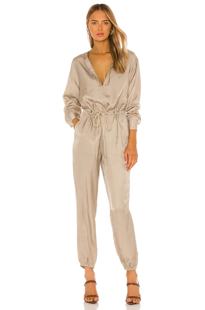 Atm Anthony Thomas Melillo Micro Twill Jogger Jumpsuit In Willow Bark
