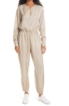 Atm Anthony Thomas Melillo Long Sleeve Jogger Jumpsuit In Willow Bark