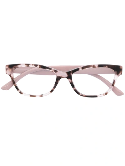 Prada Square-frame Tortoiseshell-effect Glasses In Pink