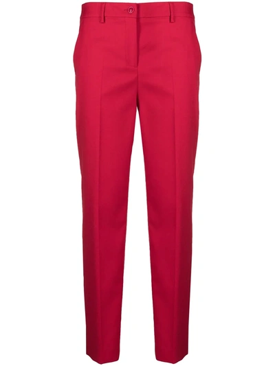 Boutique Moschino Tailored Tapered Troursers In Red