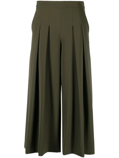 Boutique Moschino High-waisted Palazzo Trousers In Green