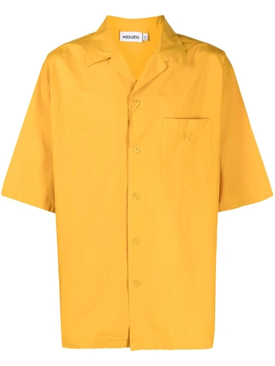 Kenzo Embroidered Logo-motif Shirt In Yellow