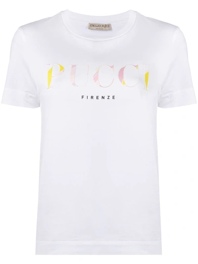 Emilio Pucci Logo Print T-shirt In White