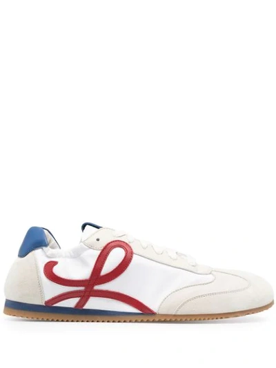 Loewe Ballet Runner Nylon And Leather Trainers In White