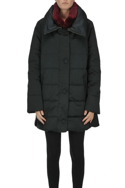 Violanti Fur Collar Down Jacket In Black