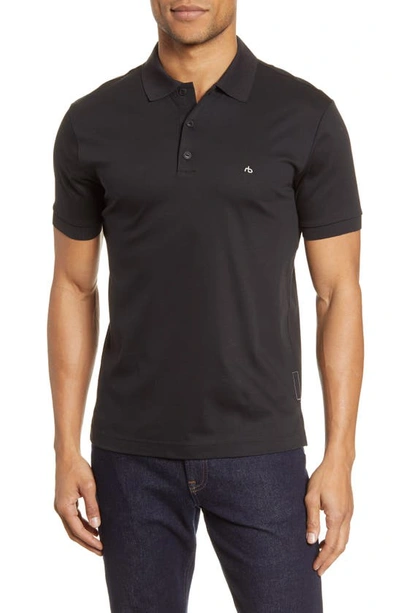 Rag & Bone Interlock Slim Fit Heathered Polo Shirt In Black