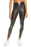 Heroine Sport Metallic High Waist Leggings In Slick Black